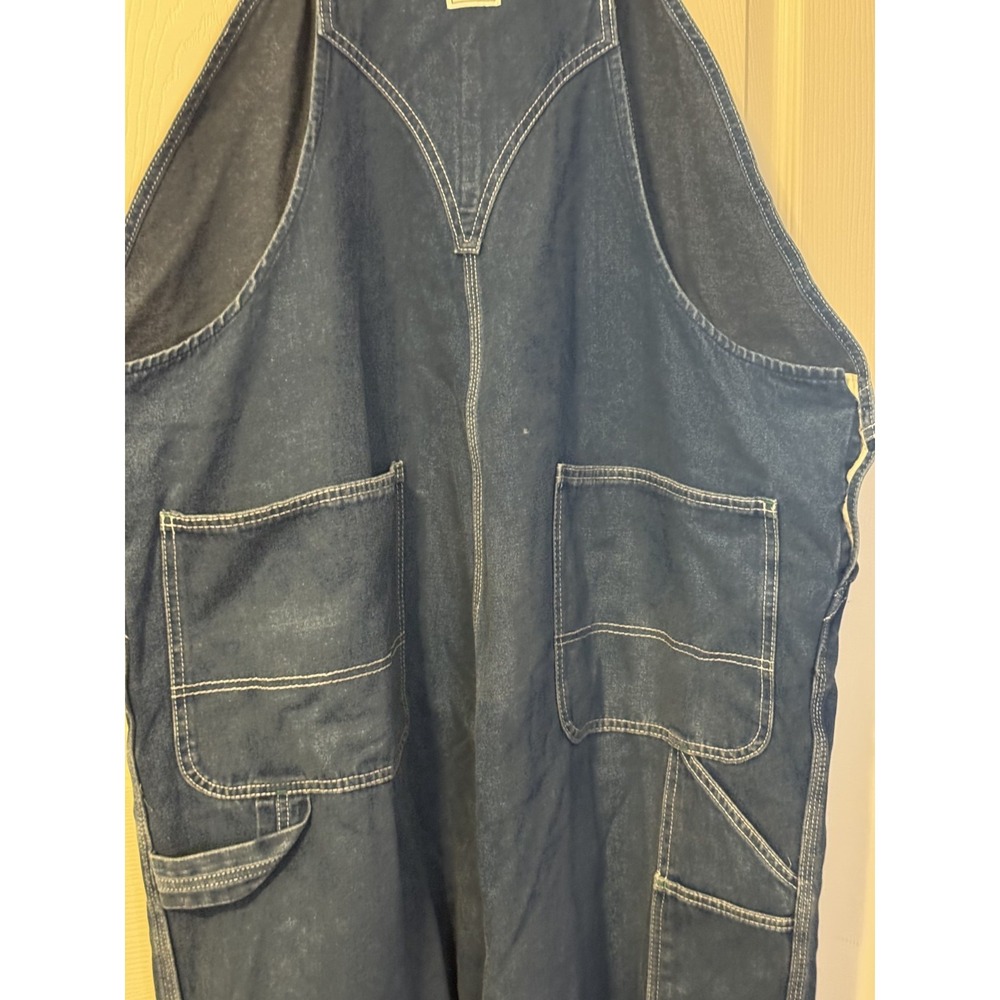 Liberty Mens Denim Bib Overalls 46x32 Blue Workwear Carpenter 100% Cotton - Picture 9 of 13